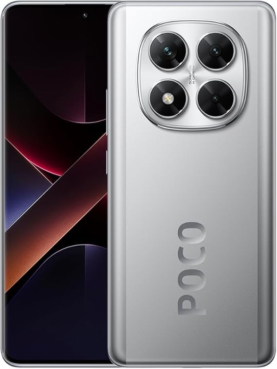 Xiaomi Poco X7 5G + 4G LTE (for Tmobile Mint Tello & Global) (256GB + 8GB) Ai Curved 6.67" 50MP Triple Cam NFC Dual sim Unlocked Model 24095PCADG (Silver)
