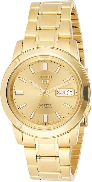 Seiko Men's SNKK20K1S Stainless-Steel Analog with Gold Dial Watch