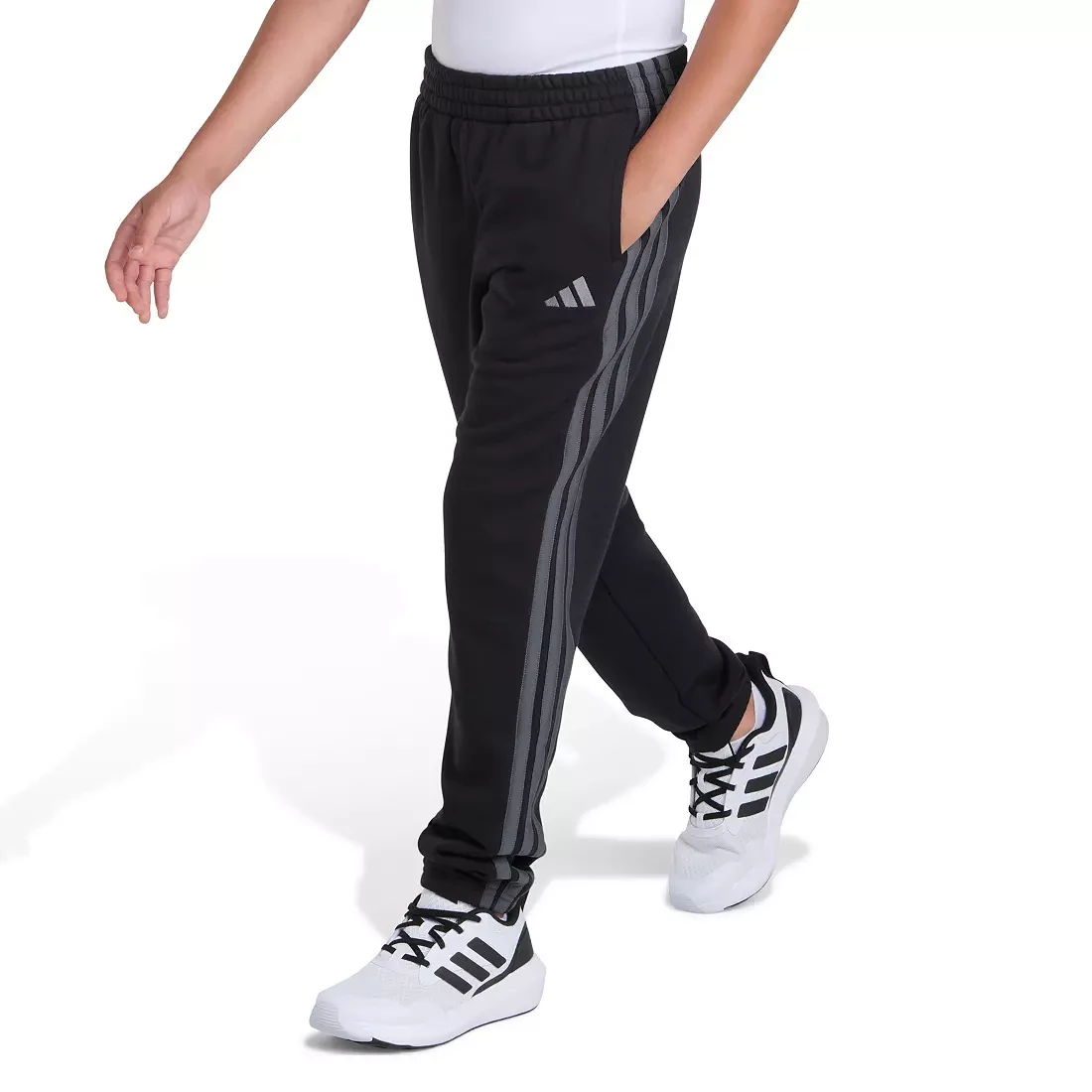 adidas Boys' Essential 3-Stripe Fleece Jogger